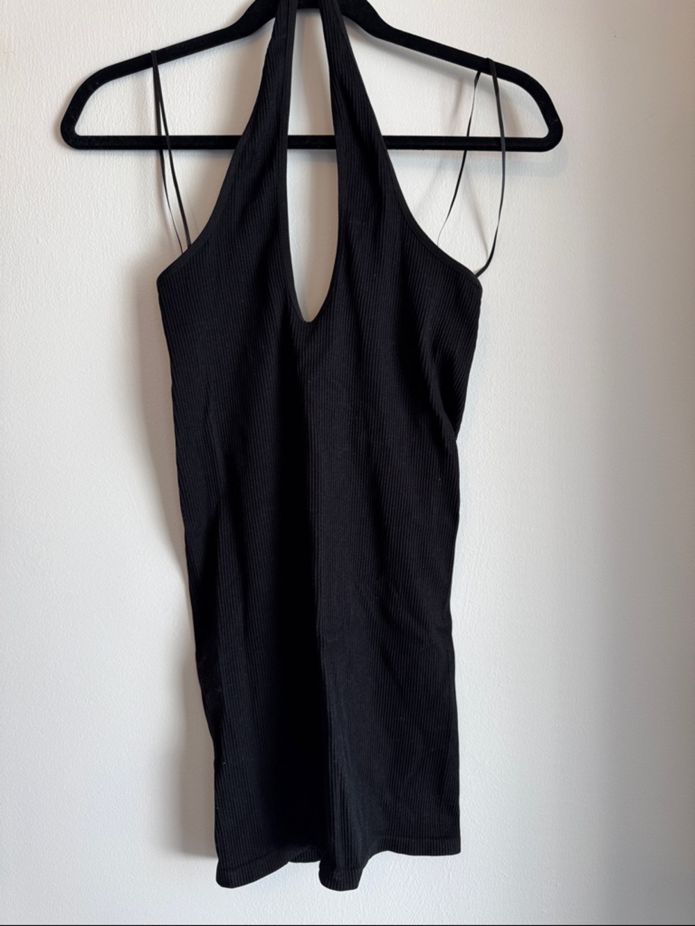 Urban Outfitters Black Ribbed Halter Bodycon Dress